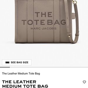 Marc Jacobs Gray Leather Medium Tote Bag